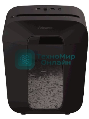 Шредер Fellowes PowerShred LX50 черный (секр.P-4)/перекрестный/9лист./17лтр./скрепки/скобы/пл.карты