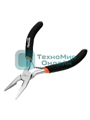 Длинногубцы Sparta Mini, 130 мм, никелированные, прямые, авторазжим