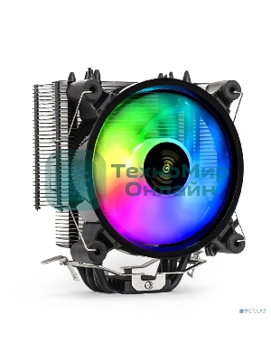 Кулер для процессора ExeGate Dark Magic EXX400V2-PWM.RGb серебристый, 120 мм, алюминий/медь, 2100 об/мин, 24 дБ, 4 pin, 140 Вт, 155 мм