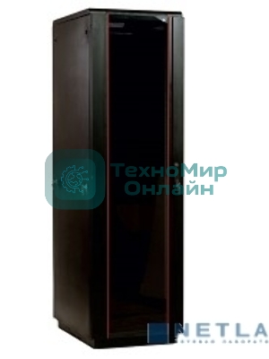 Шкаф телекоммуникационный напольный 42U (600x800) дверь стекло, черный (ШТК-М-42.6.8-1ААА-9005) (3 коробки)