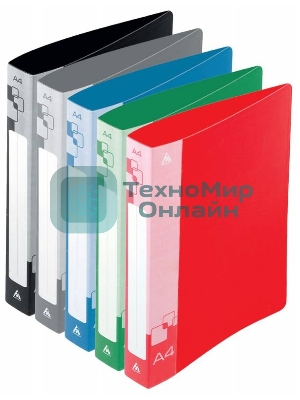 Папка с металлическим зажимом Бюрократ -PZ07C A4, пластик, 0.7мм, внутренний и торцевой карман, ассорти