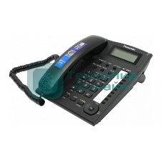 Телефон проводной Panasonic KX-TS2388RUB черный индикатор вызова,повторный набор последнего номера,4 уровня громкости звонка