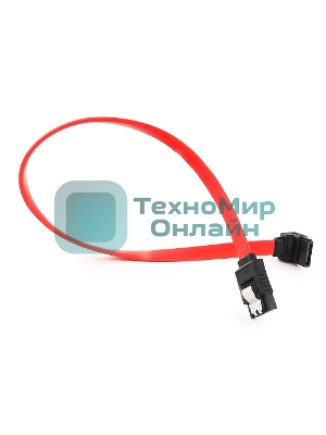 Кабель интерфейсный SATA Cablexpert CC-SATAM-DATA90-0.3M, 30 см, угловой разъем, 7pin/7pin, защелка, пакет