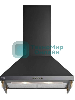 Вытяжка каминная Beko CWB6410AR чёрный, 60 см, 460 м³/ч, 62 дБ