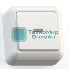 Выключатель Кунцево-Электро 1-кл. ОП Оптима 10А IP20 А110-386 с индик. с монтажной пластиной белый