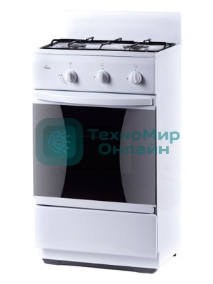 Плита комбинированная Flama CK 2202 W белый, конфорок 2 шт, духовка 30 л, 50 см x 85 см x 38 см