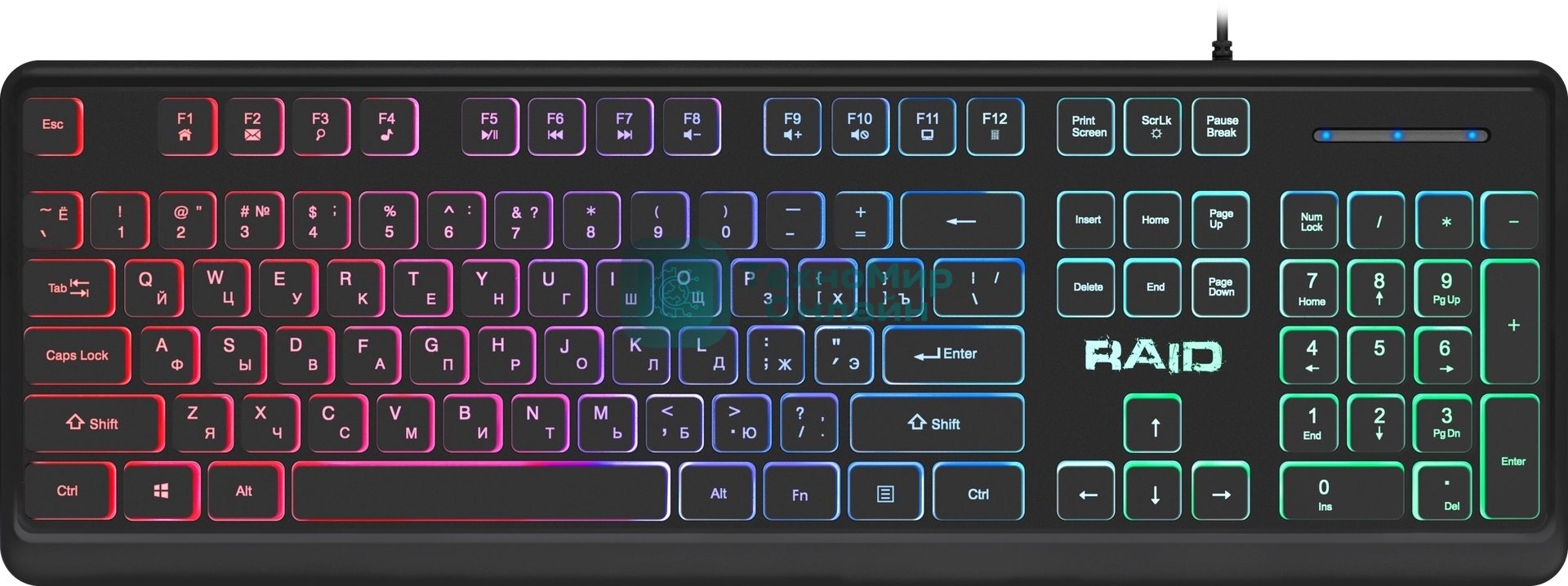 Клавиатура проводная Defender Raid GK-778DL, USB, черный