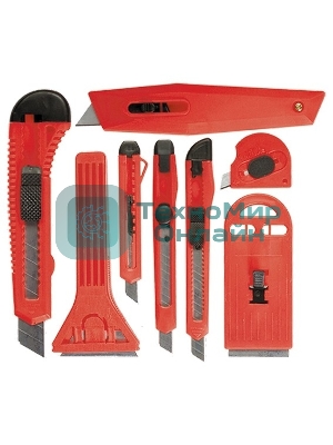 Набор ножей Matrix, выдвижные лезвия, 9 мм-4, 18 мм-2, скребки выдвижн. фиксир.лезв.,40-52мм,2шт