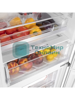 Холодильник Maunfeld MFF200NFW белый двухкамерный инвертор 271/106 л морозилка снизу, No Frost