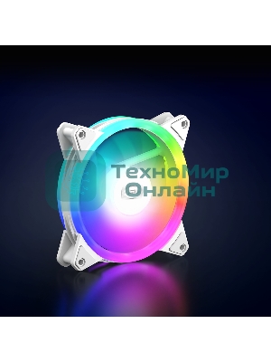 Вентилятор для корпуса PCCooler F3 T120 ARGb белый, 120 мм, 1800 об/мин, 21.6 дБ, 4 pin