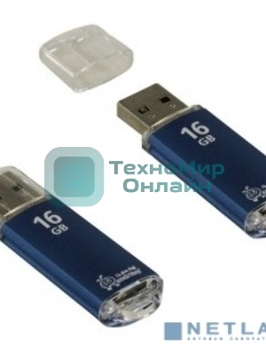 Флешка USB Smartbuy V-Cut series blue (SB16GbVC-B), 16Gb, USB 2.0, R/W 25/15, синий