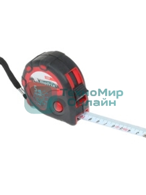 Рулетка Matrix Neon, 5 м x 25 мм, обрезиненный корпус, 3 фиксации, PRO