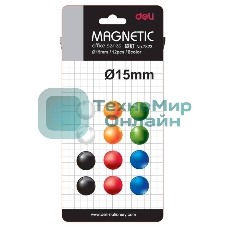 Магнит для досок Deli E7823 ассорти d=15мм круглый (упаковка: 12шт)