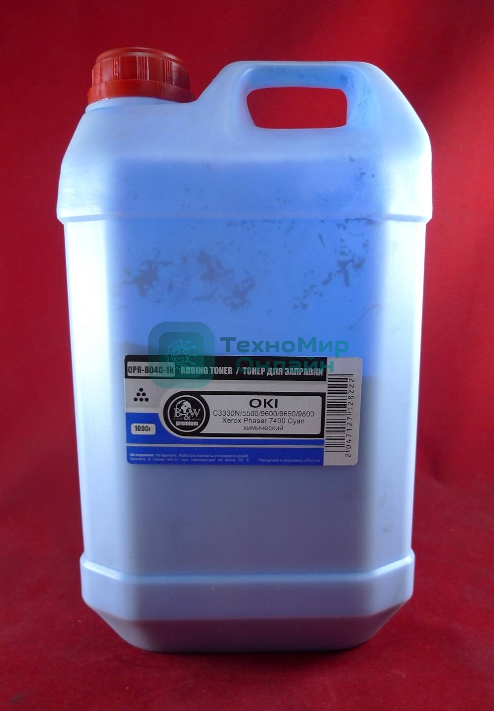 Тонер OKI C3300N/5500/9600/9650/9800, Xerox Phaser 7400 Cyan химический (кан. 1кг) B&W Premium фас. Россия