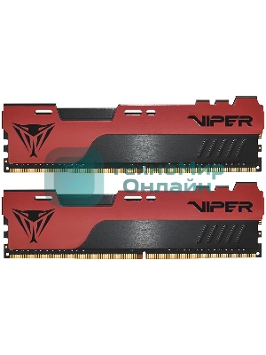 Оперативная память Patriot Viper Elite II, DDR4, 16GB (1x16 GB), 3200 MHz, CL18, DIMM, радиатор, красный, черный