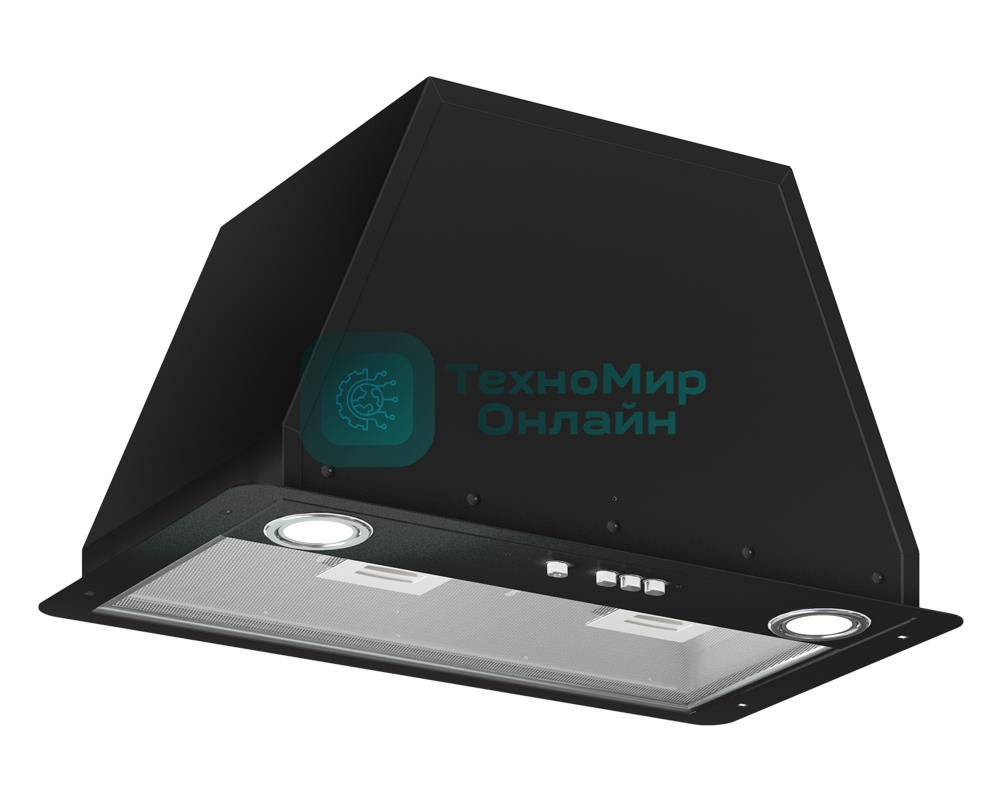Вытяжка встраиваемая Elikor Flat 52П-650-К3Д черный, 52 см, 650 куб. м/ч, 60 дБ