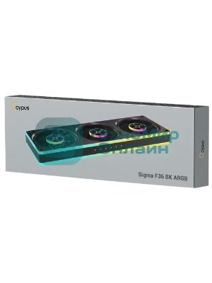 Вентилятор для корпуса Ocypus Sigma F36 BK ARGB, 3x120x120x25mm, 4-PIN PWM, 500-2200 RPM, 36 DBA MAX, FLUID DYNAMIC BEARING