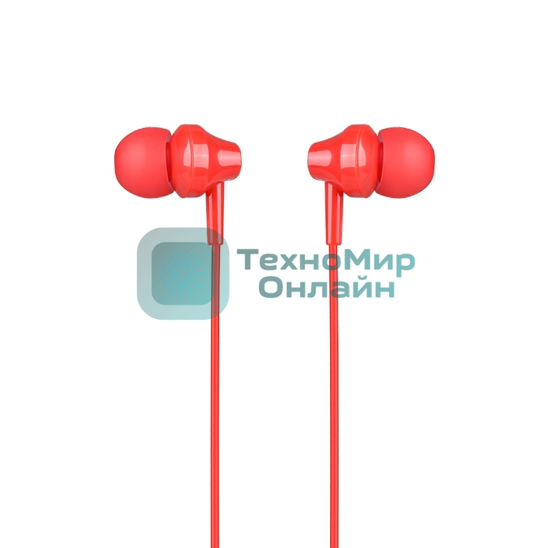 Проводные наушники Hoco M14 красный, внутриканальные, Jack 3.5 мм