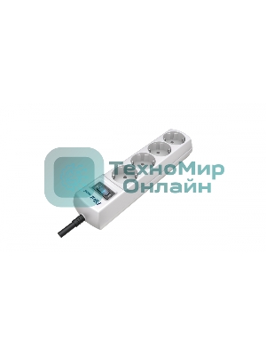 Сетевой фильтр Pilot mini 7 м, 4 розетки, белый, коробка