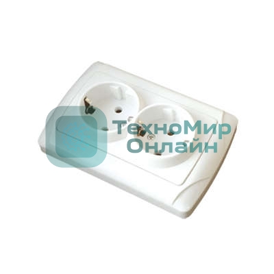 Розетка 2-м СП Маргарита 16А с заземл. бел. UNIVersal М0128