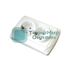 Розетка 2-м СП Маргарита 16А с заземл. бел. UNIVersal М0128