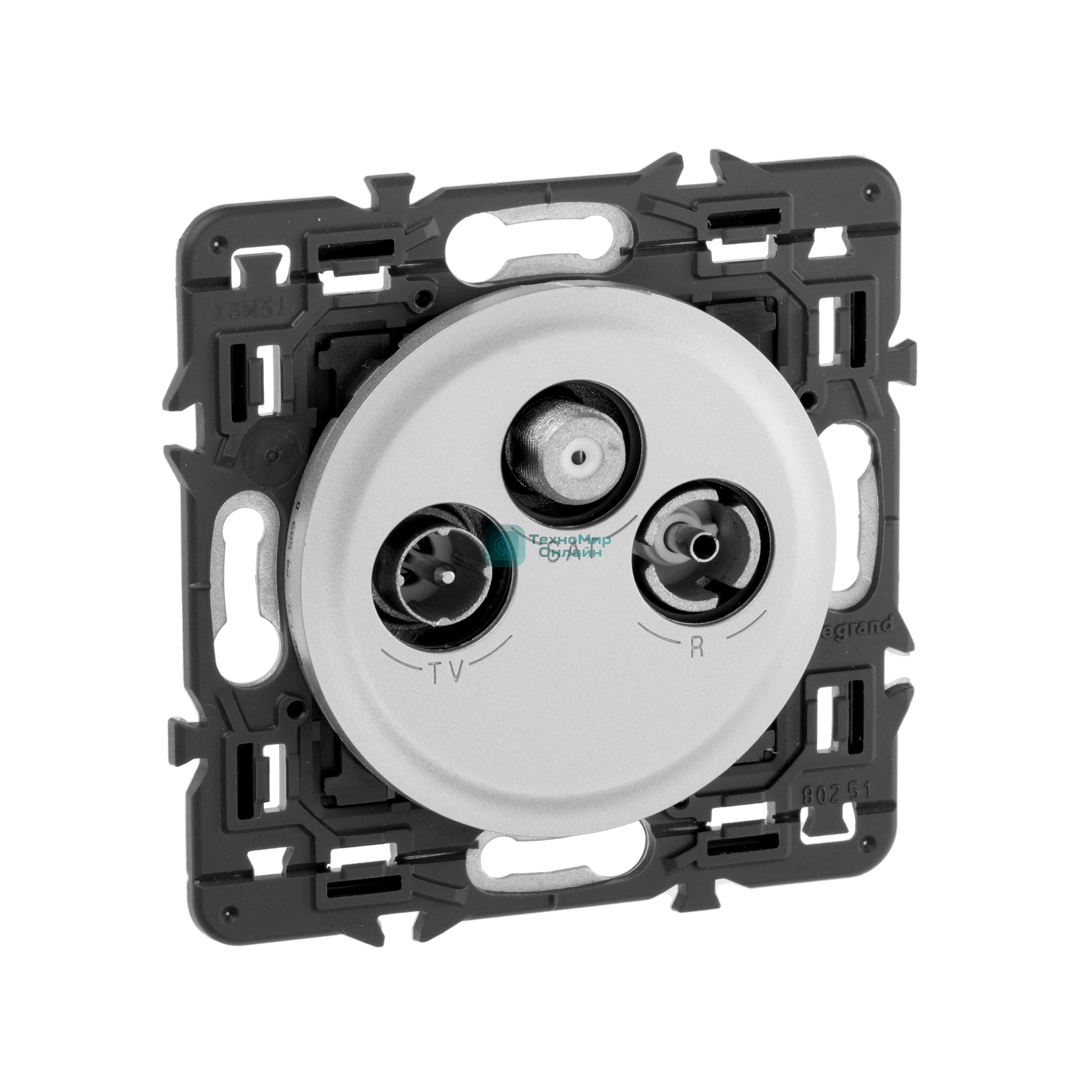 Лицевая панель Legrand 068585 Программа Celiane - TV-FM-SAT розетки Кат. № 0 673 88/89 - титан