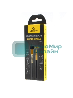 Кабель Cablexpert аудио 90˚ CCAB-02-35MML-1MB. 3.5 Jack (M)/3.5 Jack (M), черный, 1м, блистер