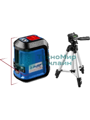 Нивелир лазерный ЗУБР КРЕСТ-15, суперкомпакт, 15м, точн. +/-0,3 мм/м, штатив, чехол