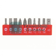 Отвертка Matrix с набором бит, 10шт, Fusion, CrV, 3-х компонентная рукоятка 