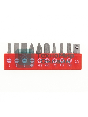 Отвертка Matrix с набором бит, 10шт, Fusion, CrV, 3-х компонентная рукоятка 