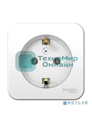 Розетка с/з без шторок, (тонкая) 16А, 250В, изолир. пластина SE Blanca наруж Бел