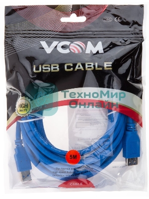 Кабель AM/AF USB3.0 5.0м VCOM удлинитель USB 3.0, VUS7065-5M