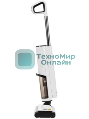 Пылесос вертикальный Deerma DEM-VX910W белый/черный, питание от аккумулятора, 230 Вт, уборка влажная/сухая, пылесборник 0.7 л, работа от АКБ max - 45 мин