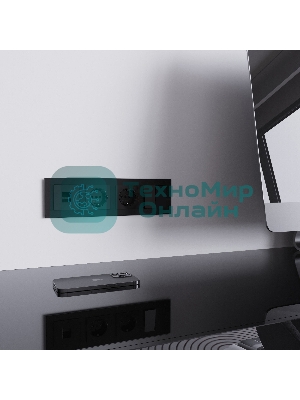 Розетка Ethernet RJ-45 (черный акрил)