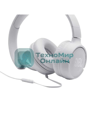 Проводные наушники JBL Tune 500 белый, накладные, jack 3.5 мм, складная конструкция