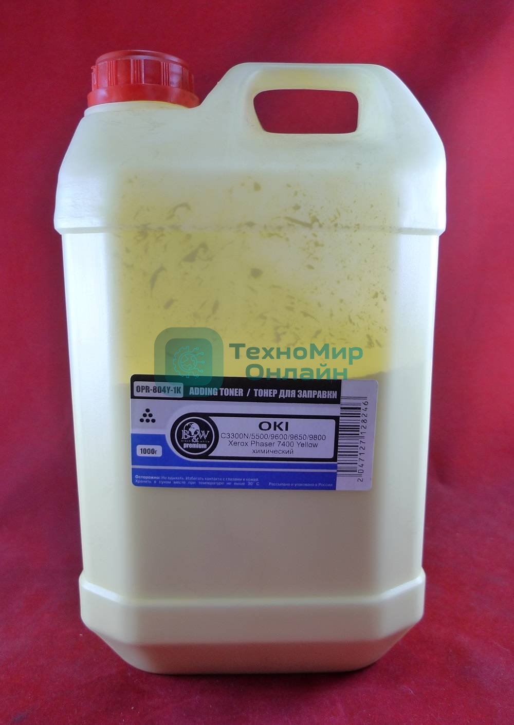 Тонер OKI C3300N/5500/9600/9650/9800, Xerox Phaser 7400 Yellow химический (кан. 1кг) B&W Premium фас. Россия