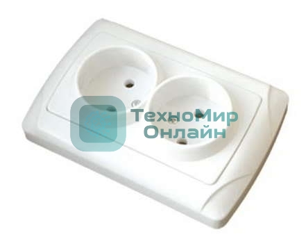 Розетка 2-м СП Маргарита 16А IP20 бел. Universal М0102