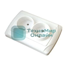 Розетка 2-м СП Маргарита 16А IP20 бел. Universal М0102