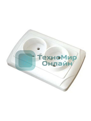 Розетка 2-м СП Маргарита 16А IP20 бел. Universal М0102