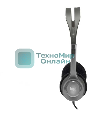 Гарнитура Logitech H110 серебристый, проводная, 3.5 мм