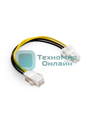 Удлинитель кабеля питания материнской платы +12V ExeGate EX-EXT-4M4F-0.2 (4pin EPS12V M/4pin EPS12V F, 0,2м)