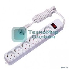 Сетевой фильтр EKF UFP10-375-6-05 6x5 м 10А/2,2 кВт с выкл. c/з ПВС 3х0,75 Блокбастер EKF PROxima