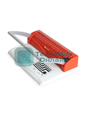 Переплетчик ГЕЛЕОС БП-13+ бело-красный на пластиковую пружину, А4, ручная перфорация 13 листов, переплет макс до 500 л., глубина перфорации 2 мм