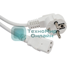 Шнур питания Lanmaster LAN-PP13/SHA-1.0-WH C13-Schuko проводник.:3x0.75мм2 1м 220В 10А белый