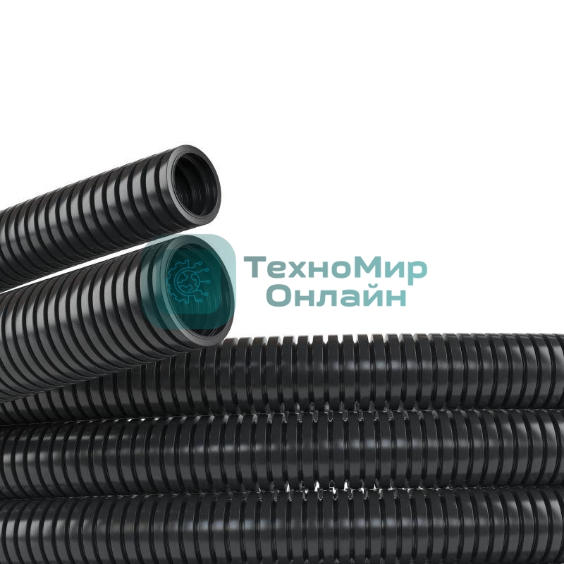 Труба гофрированная ПА d17мм без протяж. черный (уп.50м) ДКС PA601721F2