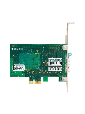 Комплект: Сетевой адаптер SFP ExeGate EXE-82576-F2 + 2xТрансивер Multi-Mode до 550м ExeGate EXT-1G-MM850-LC2-550M (EX296229RUS: PCI-E x1 v2.0, порты 2x SFP (10/100/1000Mb/s), Gigabit Server NIC Intel Chipset 82576-F2 + 2xEX298329RUS: Tx:850/Rx:850 нм, до 550 м, разъем Duplex LC)