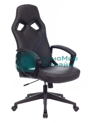 Кресло Zombie DRIVER черный, экокожа, 120 кг, механизм качания