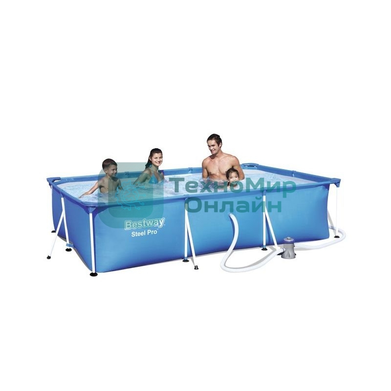 Бассейн каркасный Bestway 300х201х66см, 3300 л, с ф.-насосом, 56411