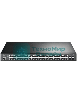 Коммутатор 48-port Gigabit PoE+ L2+ switch, 48 802.3af/at PoE+ ports, 4 Gb SFP slots, 1 RJ-45 + 1Micro-USB console ports, 348W PoE budget