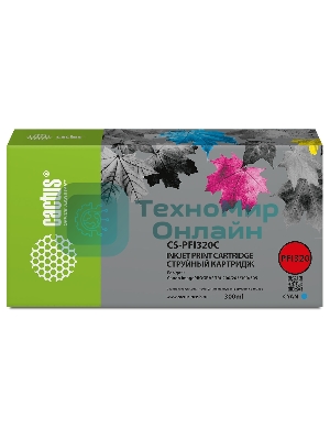 Картридж струйный Cactus CS-PFI320C голубой (300мл) для Canon imagePROGRAF TM-200/TM-200 MFP L24ei/TM-205/TM-300